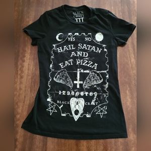 Blackcraft Hail Satan And Eat Pizza T-shirt Size Large